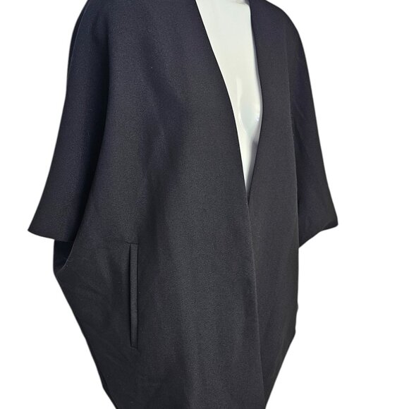 Seventy Sergio Tegon Open Front Cape, Cardigan, Black, Blazer, IT 42/US 6-8 - Picture 8 of 10
